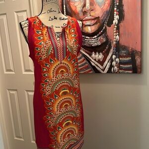 Multi color midi dress casual wear/ work attire